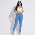 Calça Feminina Jeans Azul Claro Skinny Docebe