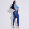 Calça Jeans Feminina Azul Escuro Tradicional Elegante Docebe
