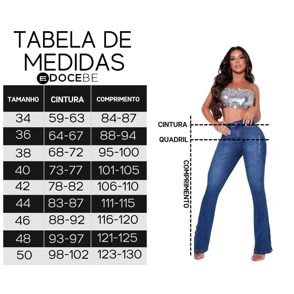 Calça Jeans Flare Azul Elegante Docebe