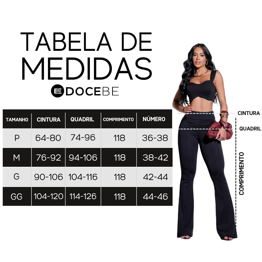 Calça Preta Feminina Tabela Docebe