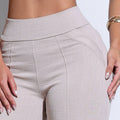 Calça Feminina Bege Elegante para Trabalho e Eventos Docebe