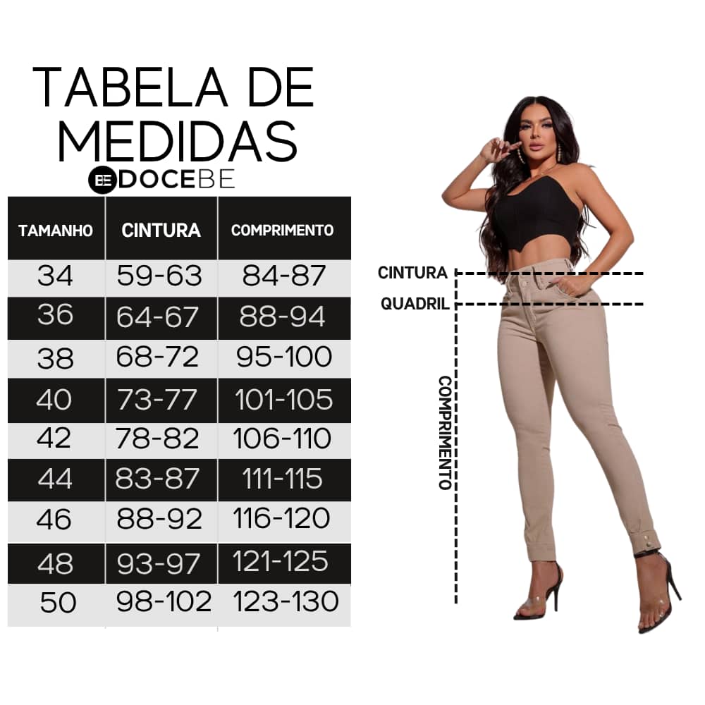 Calça Skinny Bege Feminina Elegante Docebe