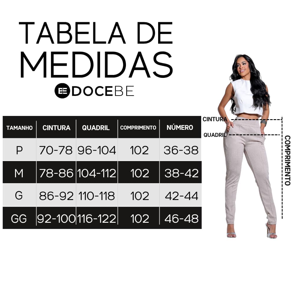 Calça Feminina Bege Confortável e Elegante com Recortes Docebe