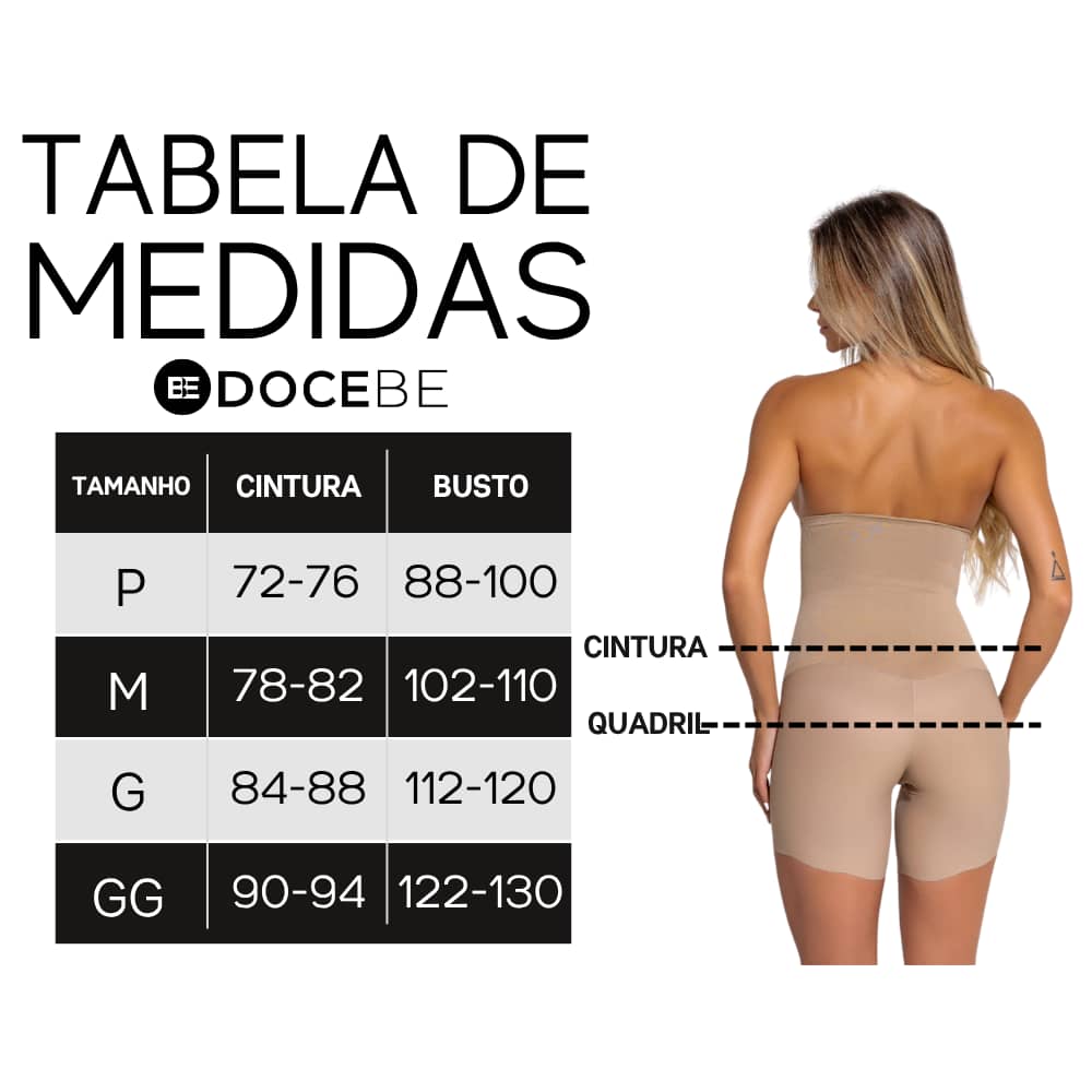 Bermuda Modeladora Bege Segunda Pele Docebe
