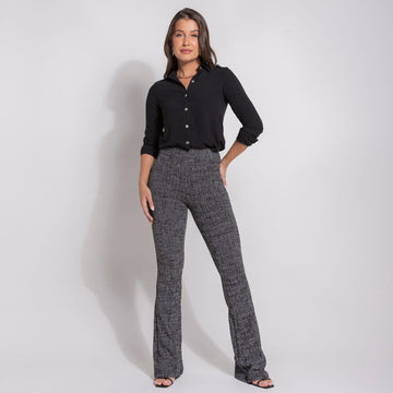 Calça Modeladora Flare Cós Alto Mescla -BE602