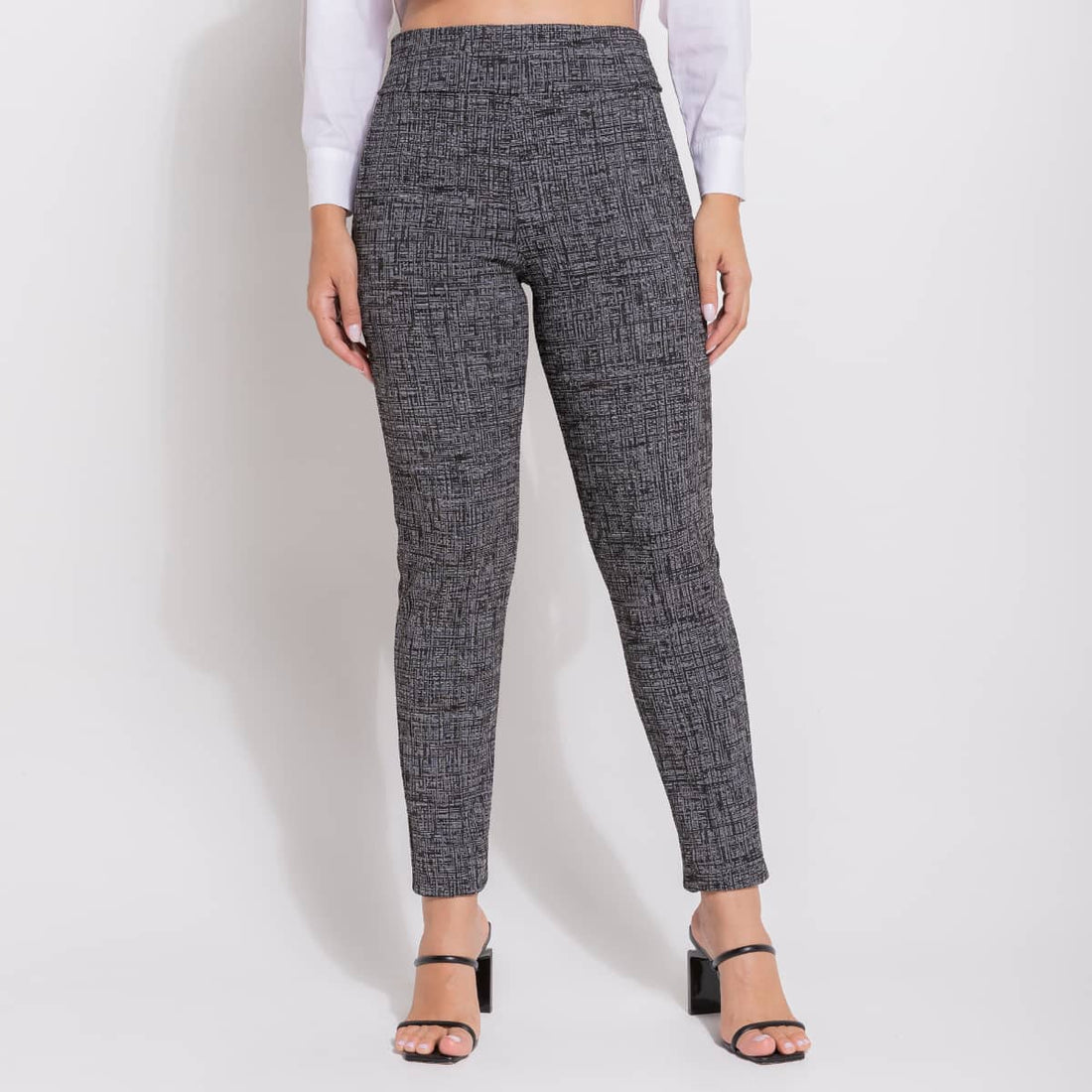 Calça Modeladora Skinny Cós Alto Mescla - BE603