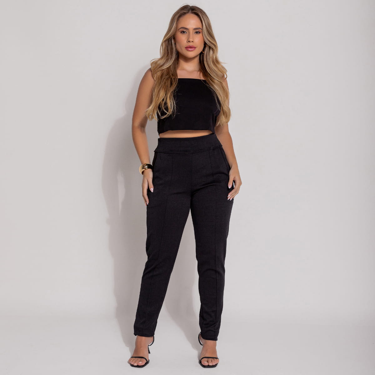 Calça Skinny Cintura Alta Preta - BE621